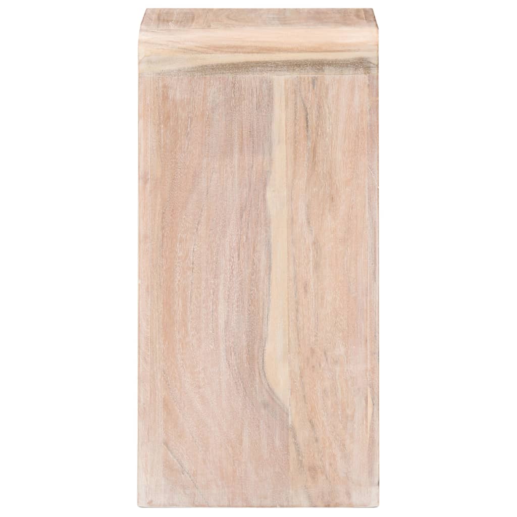 vidaXL Bedside Table | Whitewashed Acacia | Solid Acacia Wood | Medium