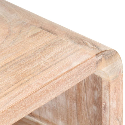 vidaXL Bedside Table | Whitewashed Acacia | Solid Acacia Wood | Medium