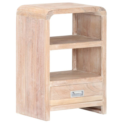 vidaXL Bedside Table | Whitewashed Acacia | Solid Acacia Wood | Medium