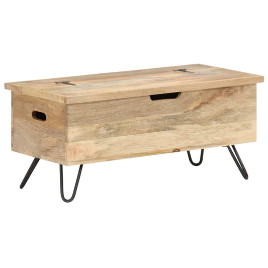 vidaXL Chest | Natural wood | Solid mango wood, Steel | Medium | Chest