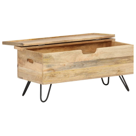 vidaXL Chest | Natural wood | Solid mango wood, Steel | Medium | Chest