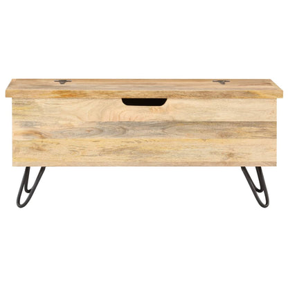 vidaXL Chest | Natural wood | Solid mango wood, Steel | Medium | Chest