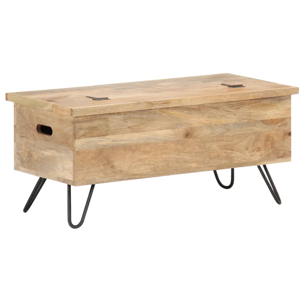 vidaXL Chest | Natural wood | Solid mango wood, Steel | Medium | Chest