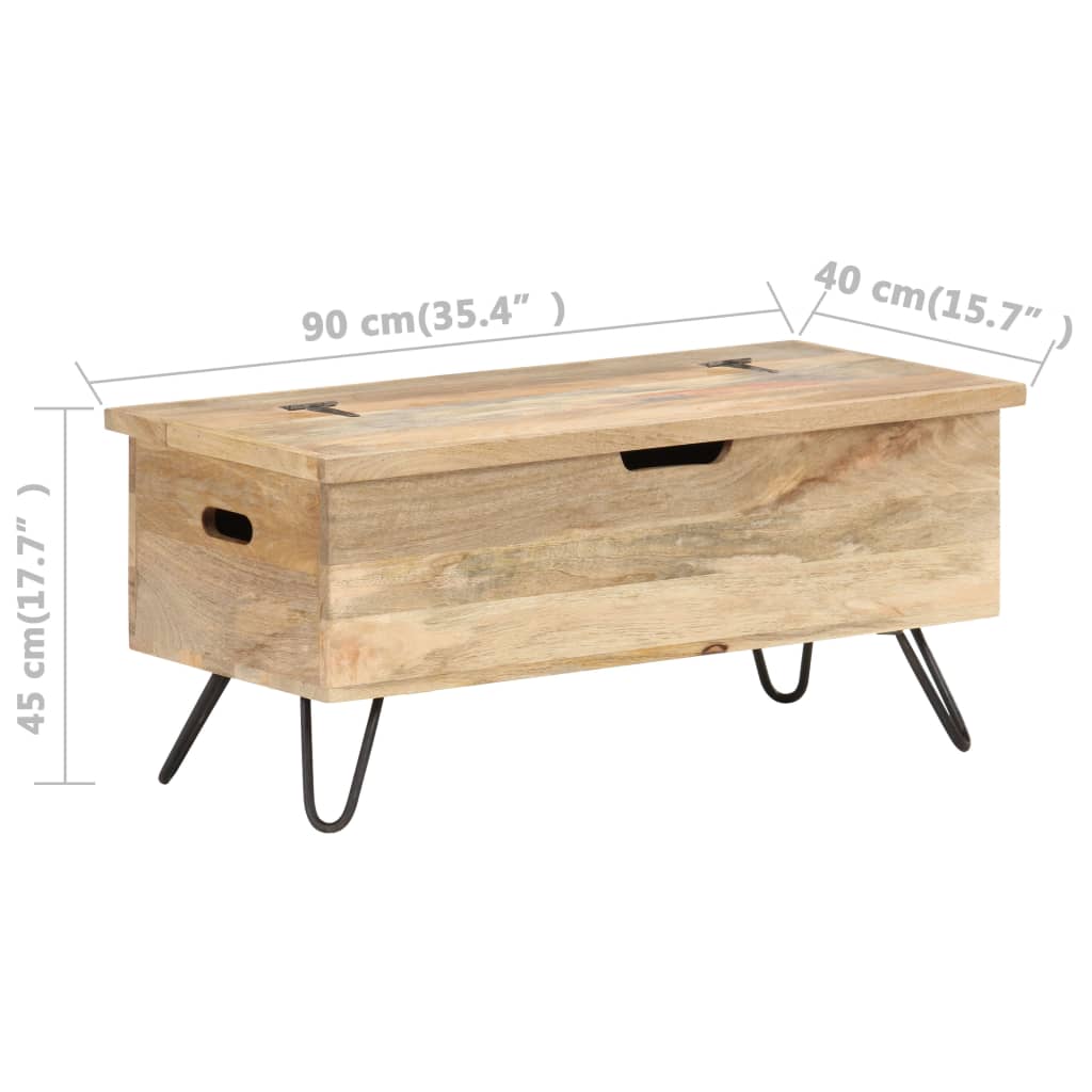 vidaXL Chest | Natural wood | Solid mango wood, Steel | Medium | Chest