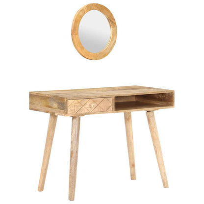 vidaXL Dressing Table | Natural Mango Wood | Solid Mango Wood | Medium