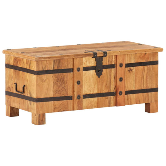 vidaXL Chest | Natural wood | Solid acacia wood and iron | Medium