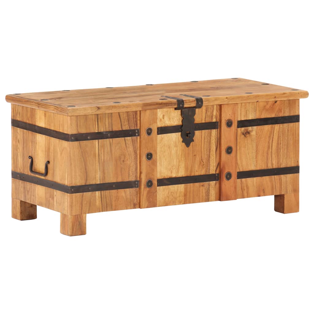 vidaXL Chest | Natural wood | Solid acacia wood and iron | Medium