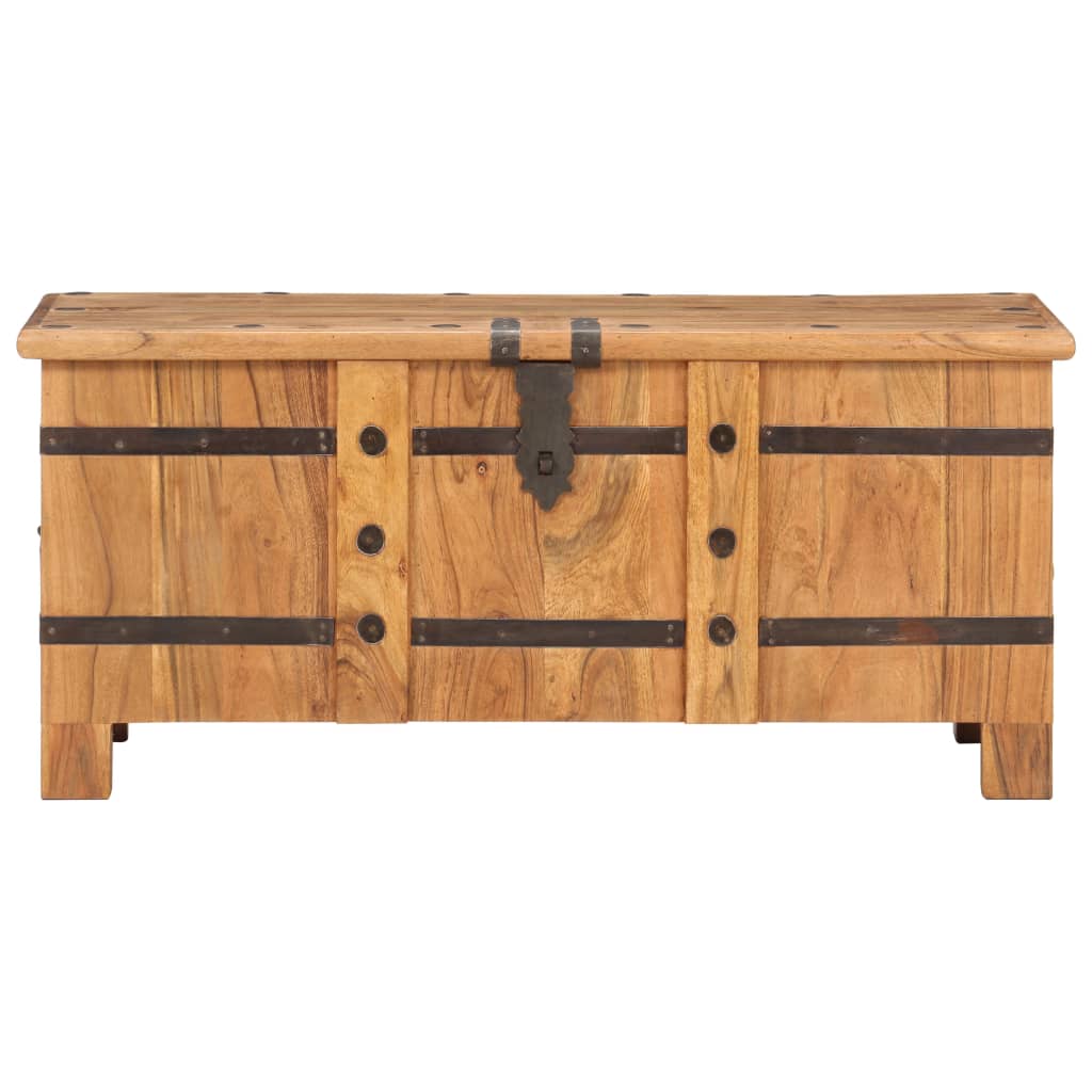 vidaXL Chest | Natural wood | Solid acacia wood and iron | Medium