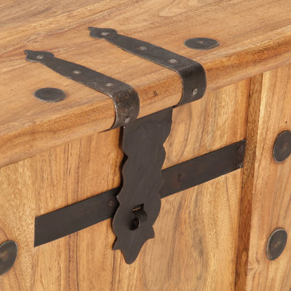 vidaXL Chest | Natural wood | Solid acacia wood and iron | Medium