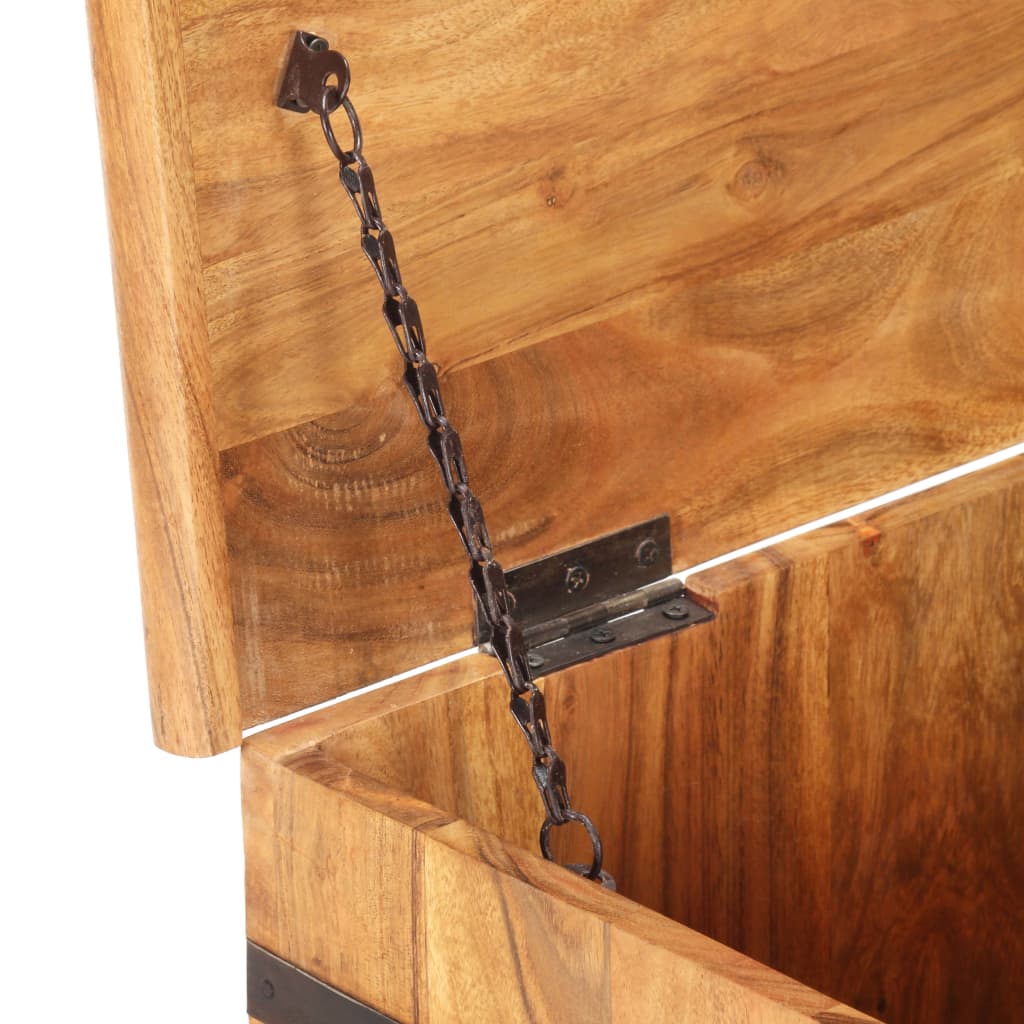 vidaXL Chest | Natural wood | Solid acacia wood and iron | Medium