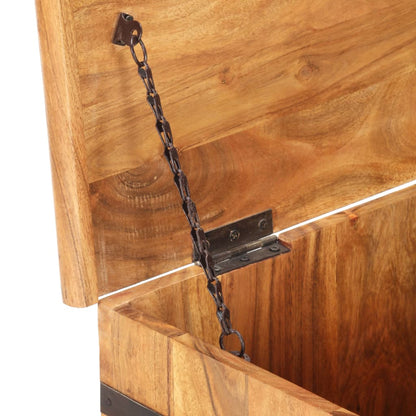 vidaXL Chest | Natural wood | Solid acacia wood and iron | Medium