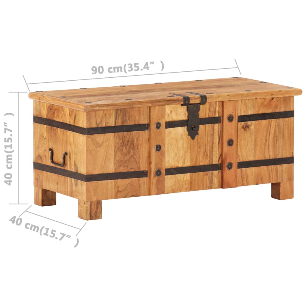 vidaXL Chest | Natural wood | Solid acacia wood and iron | Medium