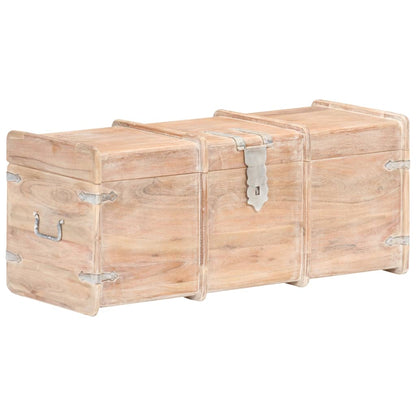 vidaXL Storage Chest | White finish | Solid acacia wood | 90 x 40 x 40 cm