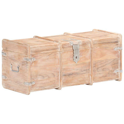 vidaXL Storage Chest | White finish | Solid acacia wood | 90 x 40 x 40 cm