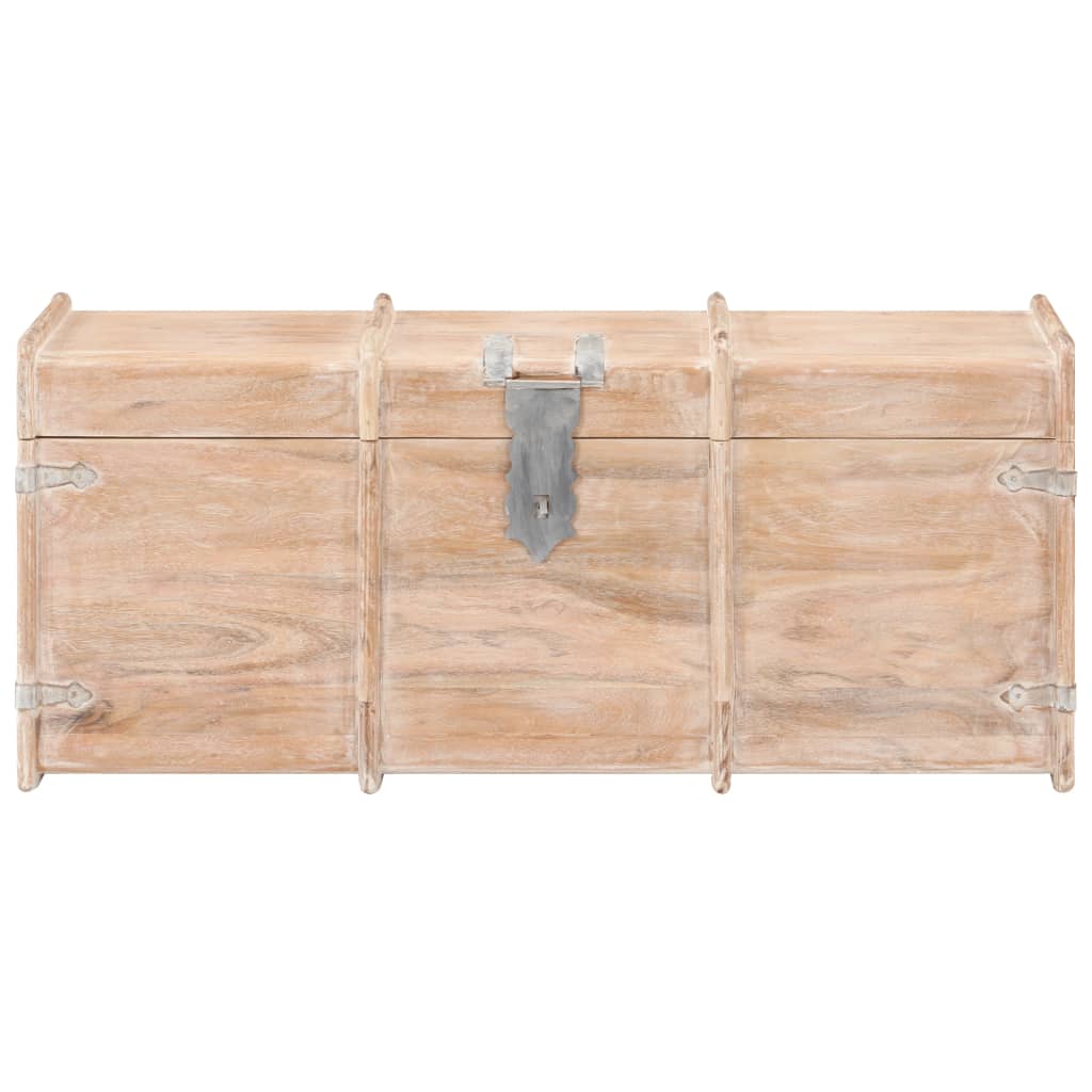 vidaXL Storage Chest | White finish | Solid acacia wood | 90 x 40 x 40 cm