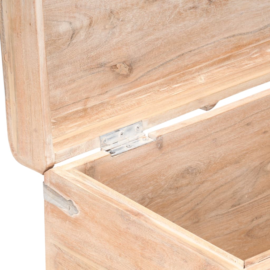 vidaXL Storage Chest | White finish | Solid acacia wood | 90 x 40 x 40 cm
