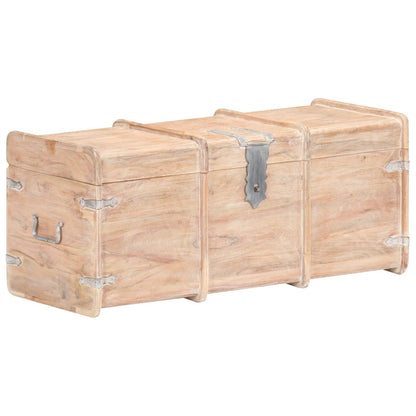 vidaXL Storage Chest | White finish | Solid acacia wood | 90 x 40 x 40 cm