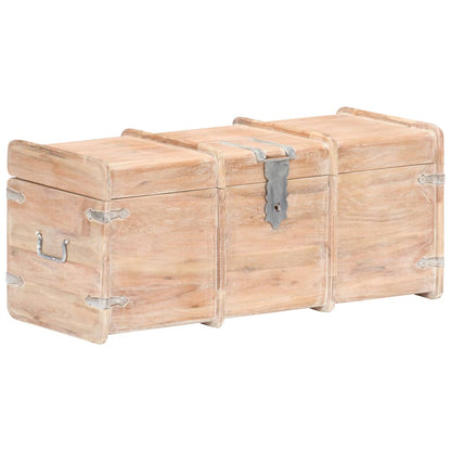 vidaXL Storage Chest | White finish | Solid acacia wood | 90 x 40 x 40 cm