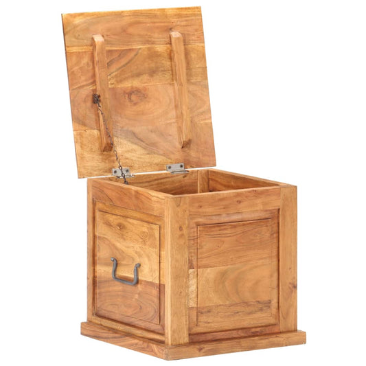 vidaXL Chest | Natural wood | Solid acacia wood | Small | Storage Chest | Square