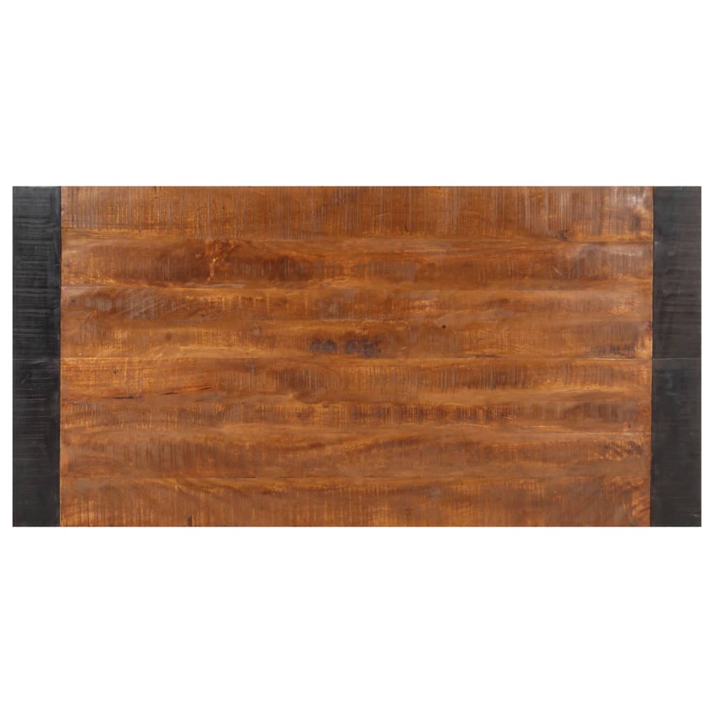 vidaXL Dining Table | Natural wood tone and black | Solid rough mango wood