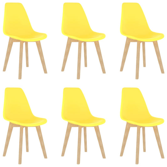 vidaXL Dining Chairs 6 pcs Yellow Plastic