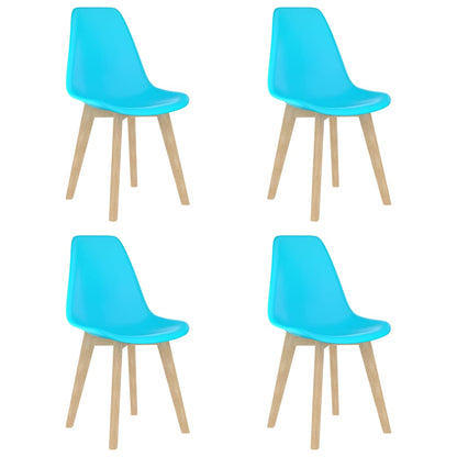 vidaXL Dining Chairs 4 pcs Blue Plastic