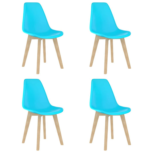 vidaXL Dining Chairs 4 pcs Blue Plastic