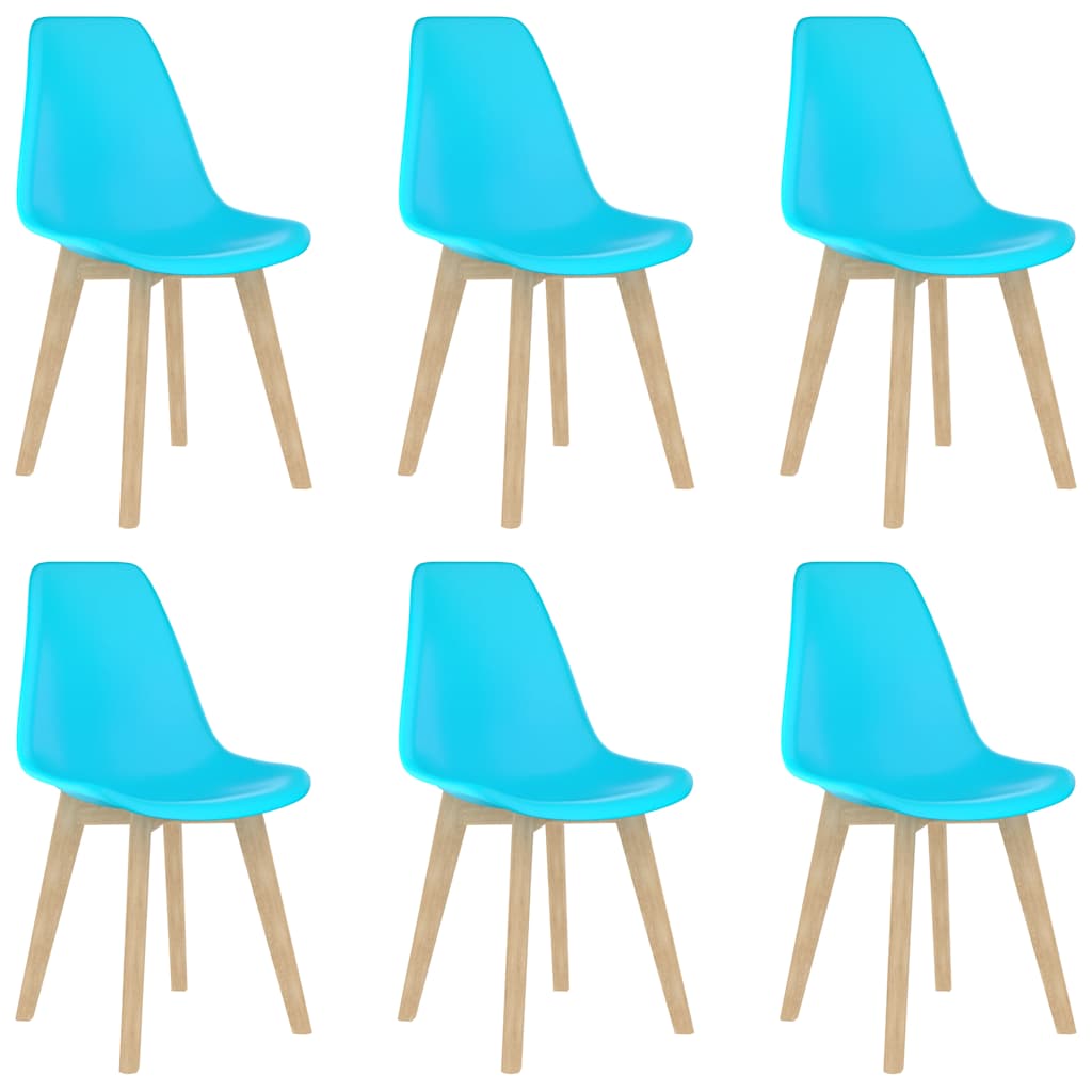 vidaXL Dining Chairs 6 pcs Blue Plastic