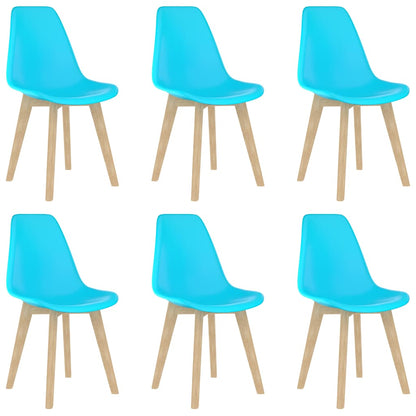 vidaXL Dining Chairs 6 pcs Blue Plastic