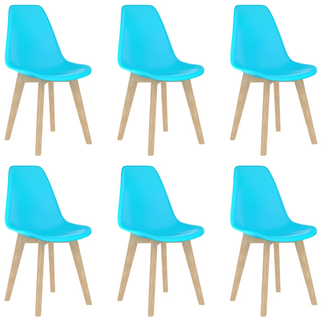 vidaXL Dining Chairs 6 pcs Blue Plastic