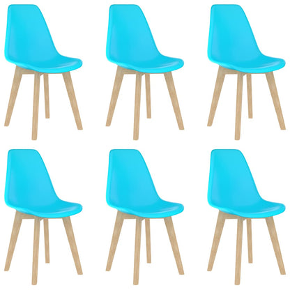 vidaXL Dining Chairs 6 pcs Blue Plastic