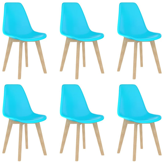 vidaXL Dining Chairs 6 pcs Blue Plastic