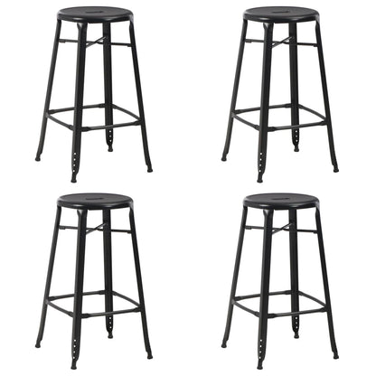 vidaXL Bar Stools 4 pcs Black Steel