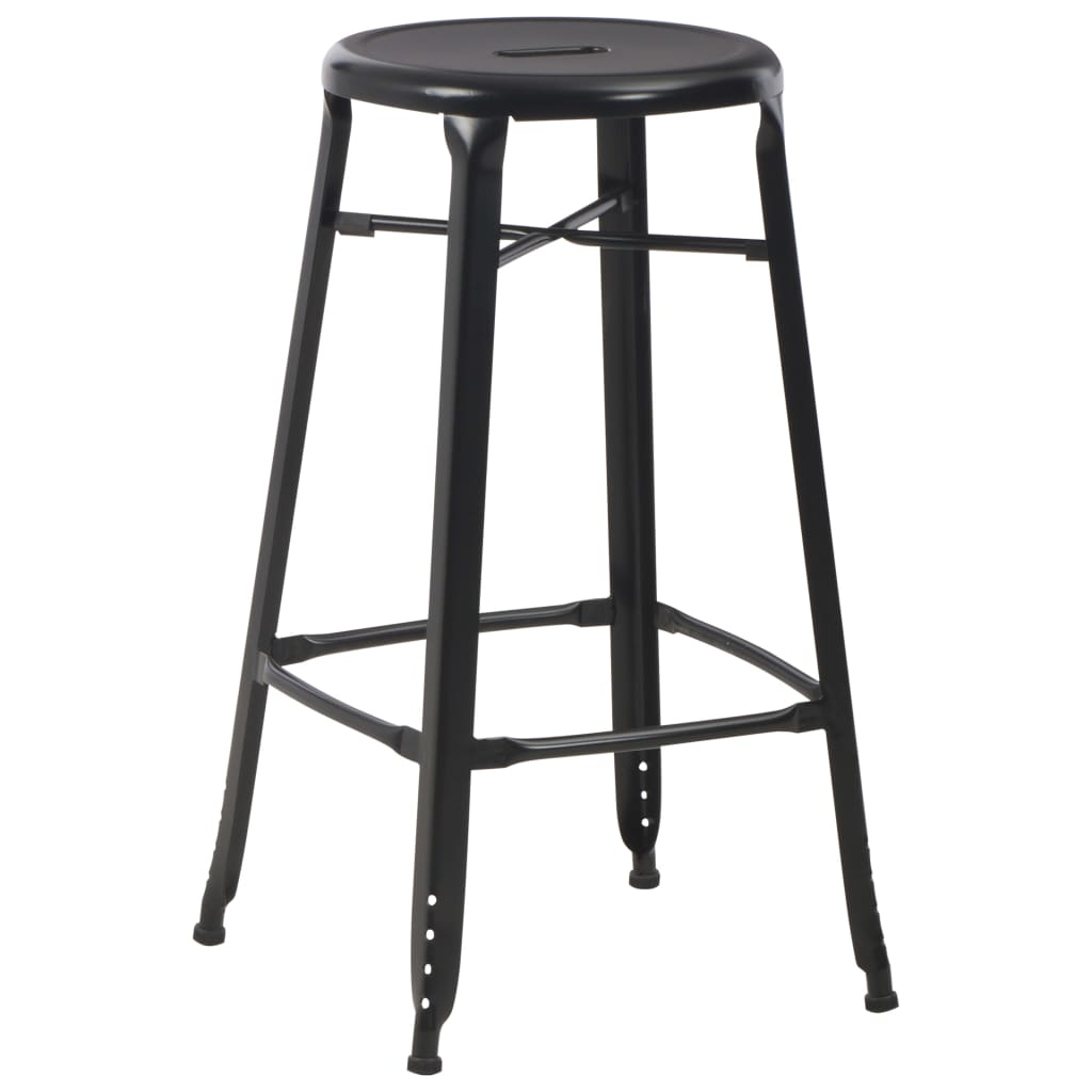 vidaXL Bar Stools 4 pcs Black Steel
