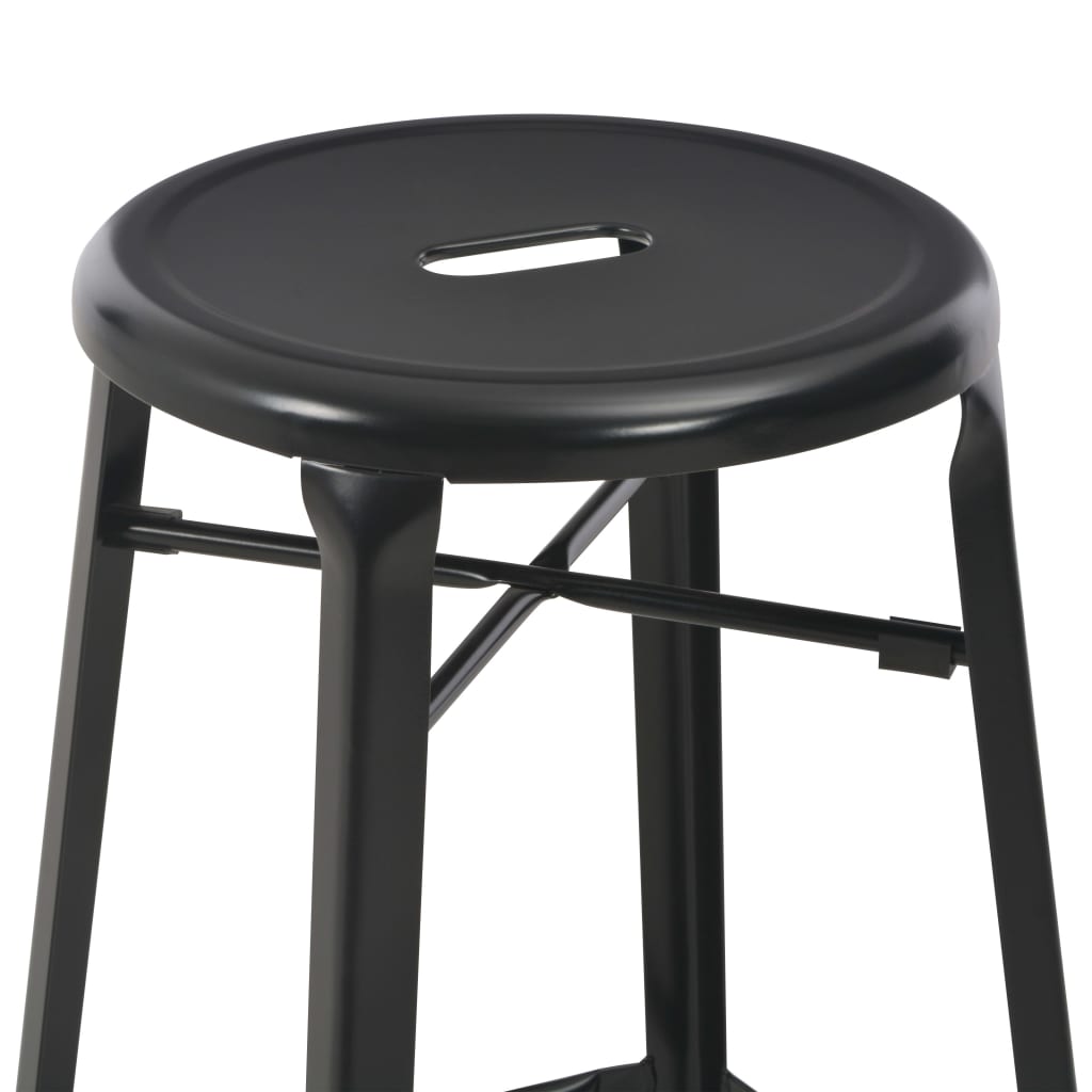 vidaXL Bar Stools 4 pcs Black Steel