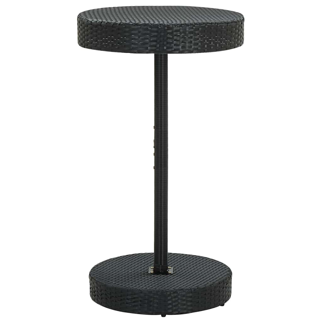 vidaXL Garden Table | Black | PE rattan, Powder-coated steel | Counter Height