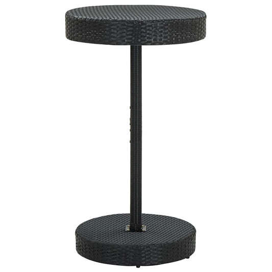 45856 vidaXL Garden Table Black 60,5x106 cm Poly Rattan