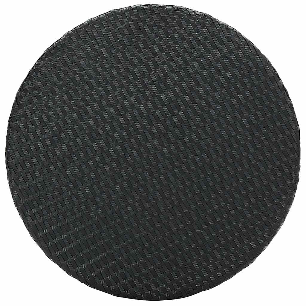 vidaXL Garden Table | Black | PE rattan, Powder-coated steel | Counter Height