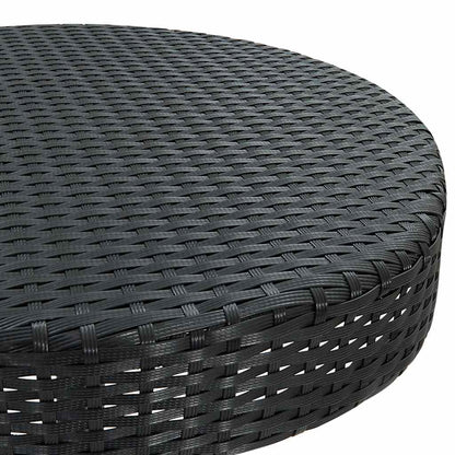 vidaXL Garden Table | Black | PE rattan, Powder-coated steel | Counter Height