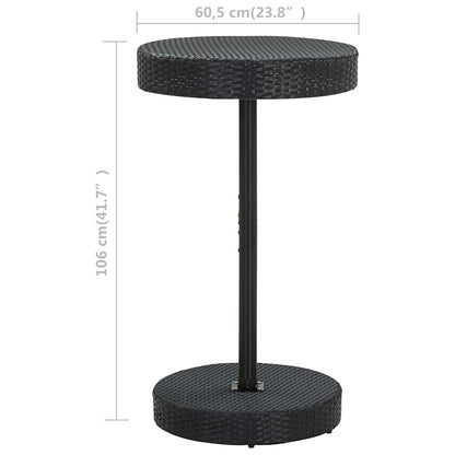 vidaXL Garden Table | Black | PE rattan, Powder-coated steel | Counter Height