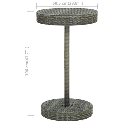 45857 vidaXL Garden Table Grey 60,5x106 cm Poly Rattan