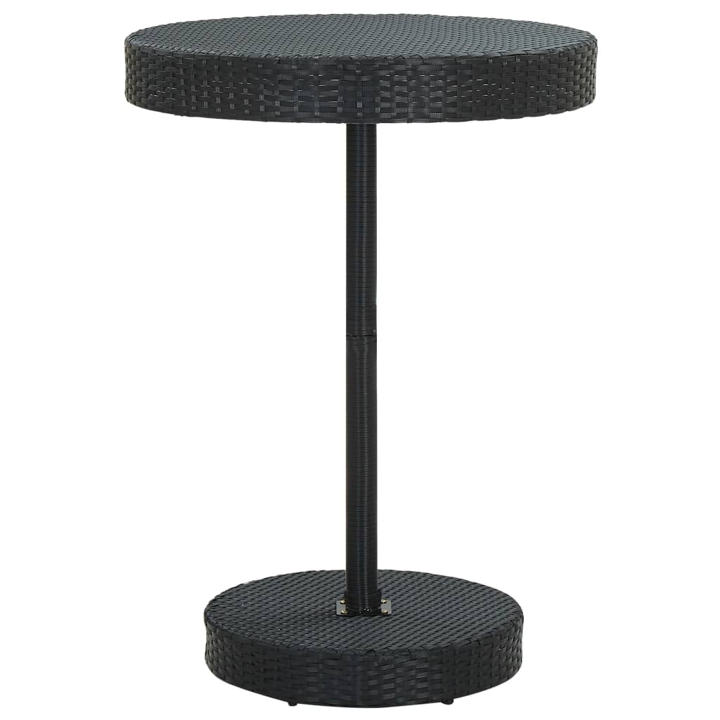 vidaXL Garden Table | Black | PE Rattan | Lightweight | Garden Table | Round