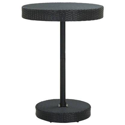vidaXL Garden Table | Black | PE Rattan | Lightweight | Garden Table | Round