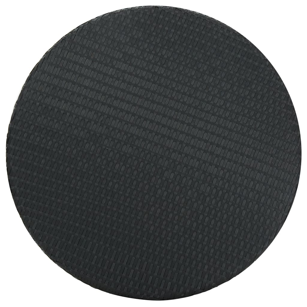 vidaXL Garden Table | Black | PE Rattan | Lightweight | Garden Table | Round