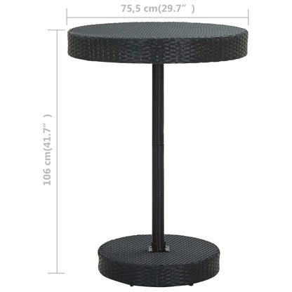 vidaXL Garden Table | Black | PE Rattan | Lightweight | Garden Table | Round