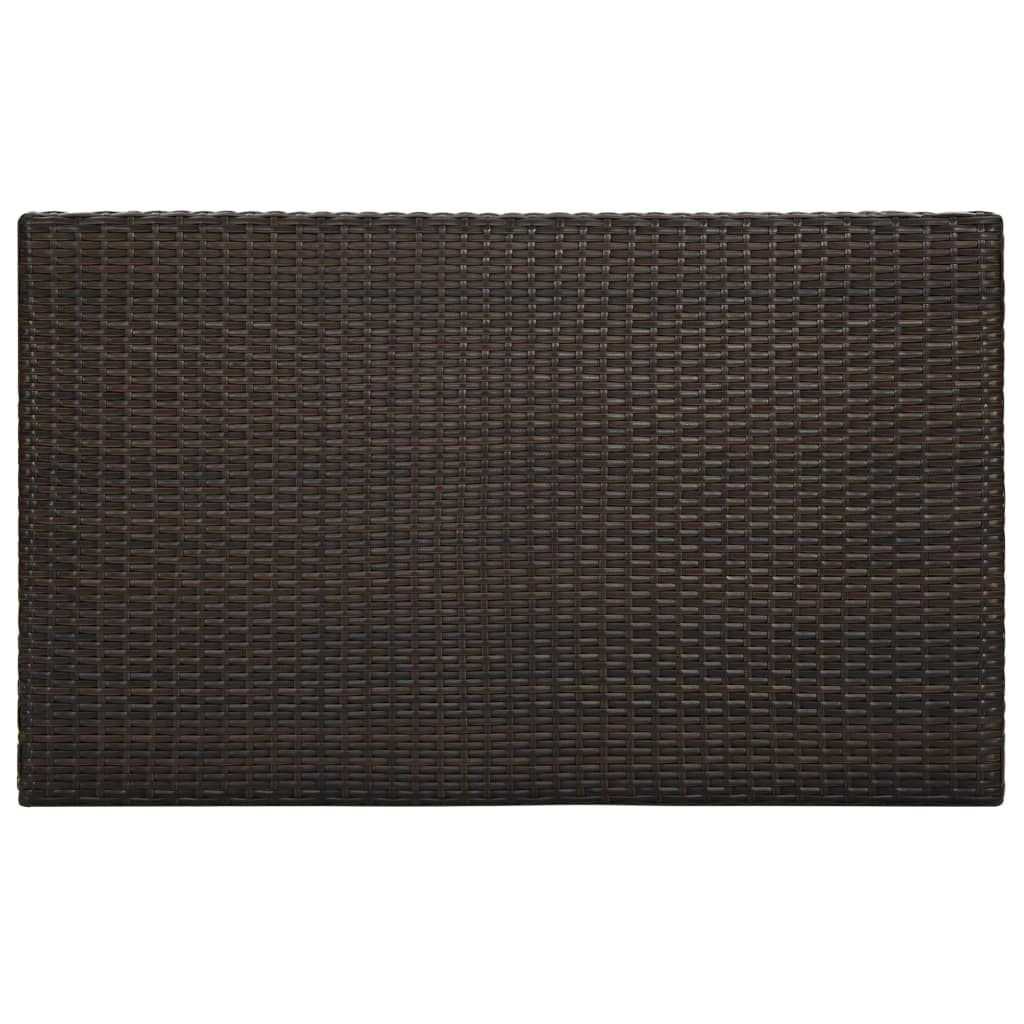 vidaXL Garden Bar Table Brown 100x60.5x110.5 cm Poly Rattan