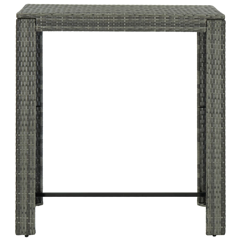vidaXL Garden Bar Table Grey 100x60.5x110.5 cm Poly Rattan