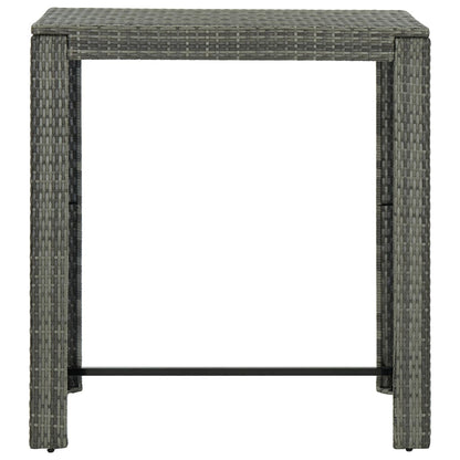 vidaXL Garden Bar Table Grey 100x60.5x110.5 cm Poly Rattan
