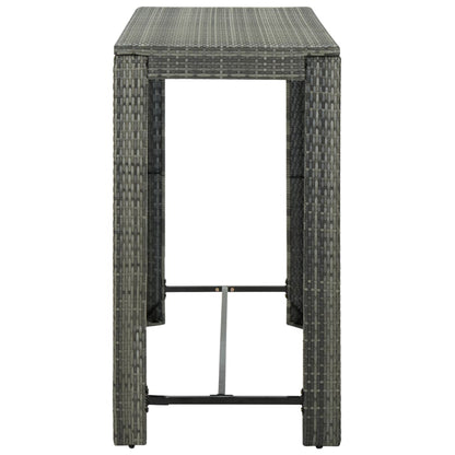 vidaXL Garden Bar Table Grey 140.5x60.5x110.5 cm Poly Rattan