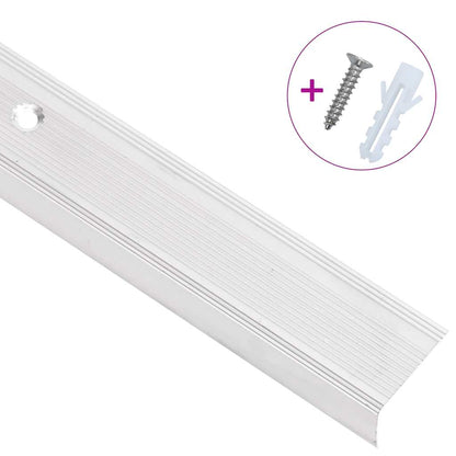 vidaXL Stair Nosings in L-shape 15 pcs Aluminium 90 cm Silver